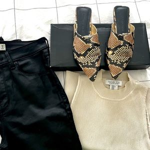 Snakeskin SlipOn Mule